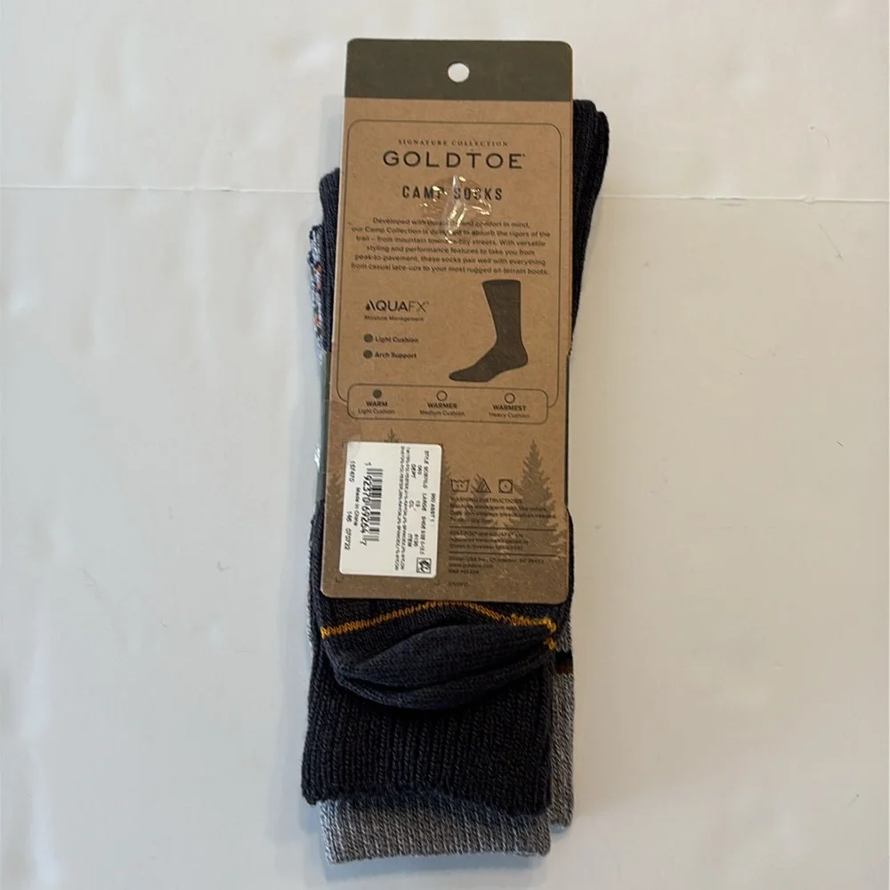 Signature Gold Signature Collection Men's Aztec Crew Camp Socks 2 Pack